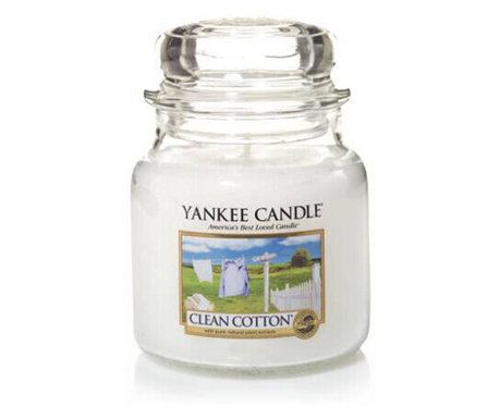 Свещ Yankee Candle, Clean Cotton, Среден Буркан