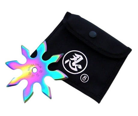 Stea de aruncat IdeallStore®, Ninja Warrior, 8 colturi, metalic, multicolor, 10 cm