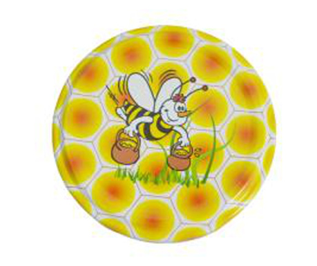 Set 50 capace, model miere de albine, pentru borcane, FI 66 mm, multicolor