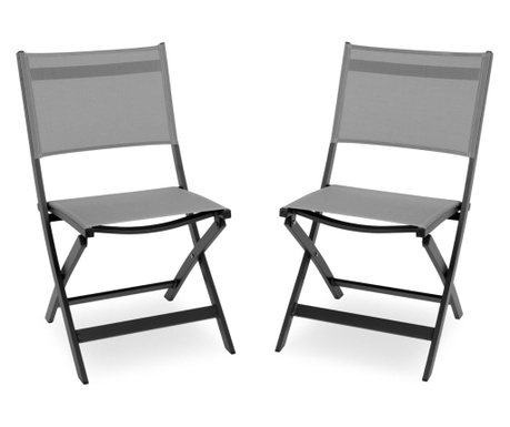 Set 2 scaune pliabile BREEZE L.63 l.50 H.88 negru