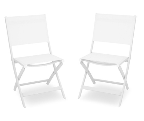 Set 2 scaune pliabile BREEZE L.63 l.50 H.88 alb