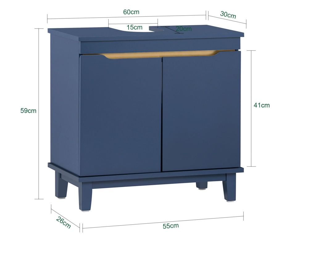 SoBuy kopalniško pohištvo, kopalnica nečimrnosti enota, kopalniška omarica pod umivalnikom BZR113-B - 2
