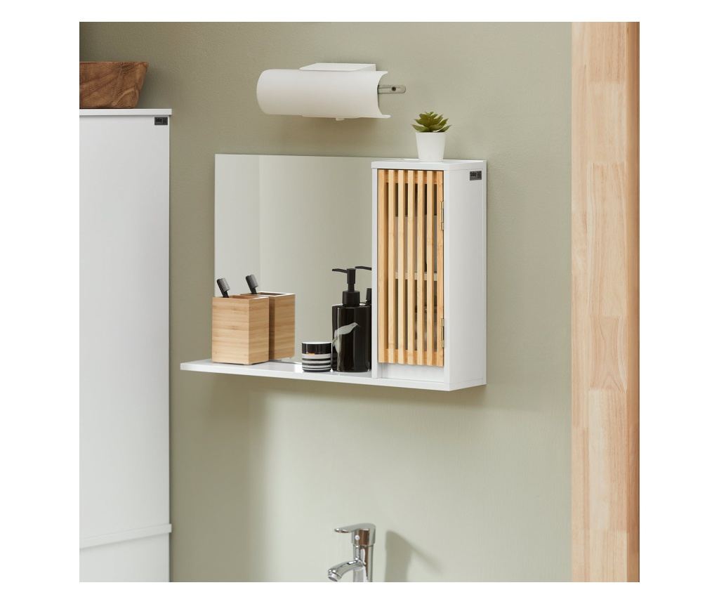 SoBuy jeftina kupaonska zrcala, Jeftina ogledala za kupaonicu, ogledala u kupaonici za zidnu montažu BZR128-W - 3