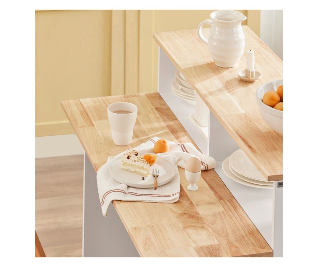 SoBuy βοηθητικά έπιπλα κουζίνασ, υπουργικό συμβούλιο με τροχούς, ραφια για φουρνο μικροκυματων FSB36-WN - 10