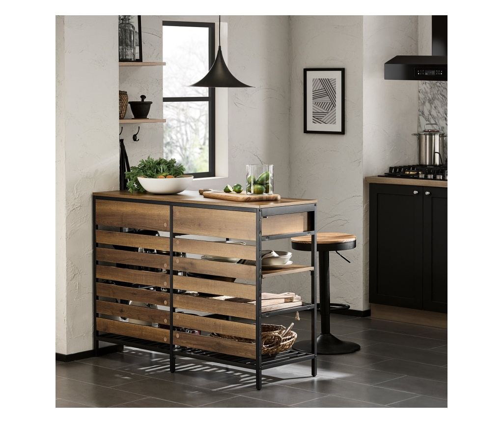 SoBuy βοηθητικά έπιπλα κουζίνασ, υπουργικό συμβούλιο με τροχούς, ραφια για φουρνο μικροκυματων FSB85-PF - 2