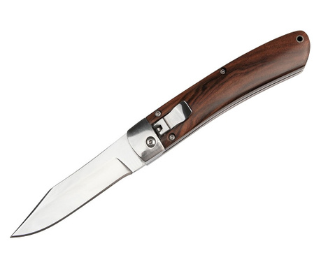 IdeallStore® автоматичен ловен нож, Cardinal Blade, неръждаема стомана, 21 см, кафяв, капак включен