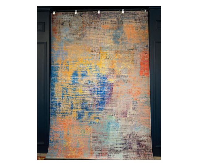 moderan perzijski tepih, 150x225 cm, svila i pamuk, smeđa boja