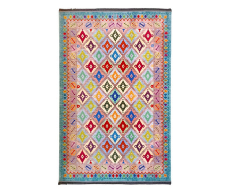 Персийски килим, 150Х225 см,Коприна и памук, цвят Многоцветенм