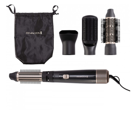 Pensula de uscare si coafare Remington AS7500 Blow Dry and Style, 1000 W, Ionizare, Cool shot, Accesorii, Negru