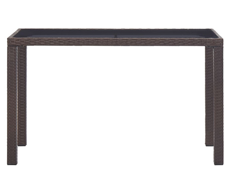 barna polyrattan kerti asztal 123 x 60 x 74 cm