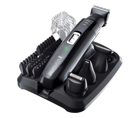 Комплект Remington Groom Kit PG6130, 2-20 мм, 4 накрайника, Самонаточващи се ножчета, Черен