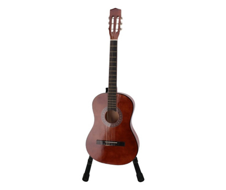 IdeallStore klasszikus gitár, 95 cm, fa, klasszikus, barna, állvány tartozék