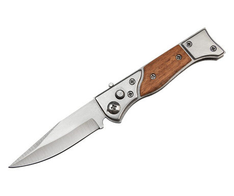 IdeallStore® автоматичен ловен нож, тип АК, Специални сили, неръждаема стомана, 16.5 см, кафяв