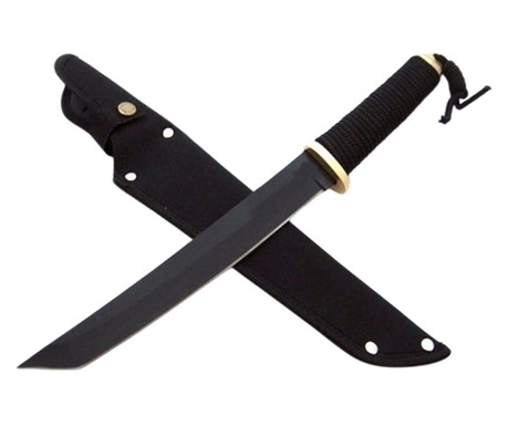 Японски нож IdeallStore®, Tanto Blade, 35 см, черен, калъф от кордура