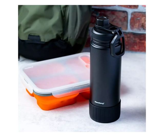 Термобутилка Klausberg KB 7637, 720 ml, Двойни стени, Стомана, Черен