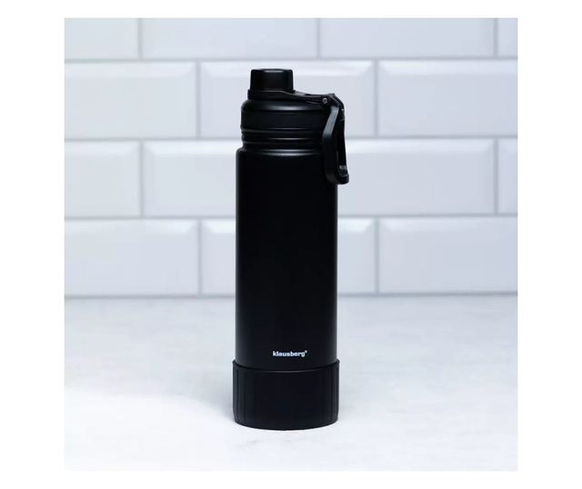 Термобутилка Klausberg KB 7637, 720 ml, Двойни стени, Стомана, Черен
