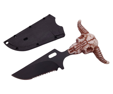 IdeallStore тактически ловен нож, Death Spike, 9.5 см, черен, включена верижна обвивка