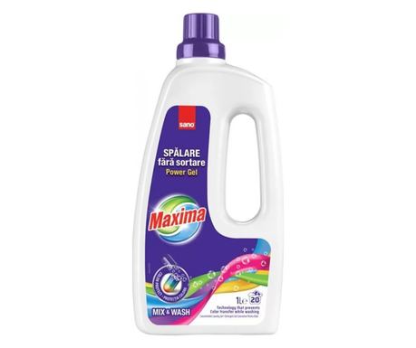 Detergent gel pentru rufe Sano Maxima Mix and Wash 1L