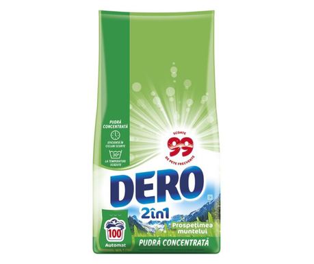 Detergent pudra DERO 7.5 kg, automat, Prospetimea muntelui, 100 spalari