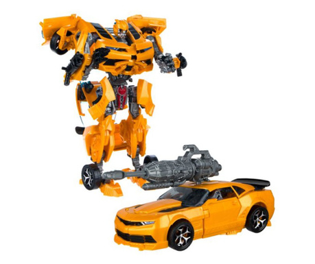Masinuta Transformers, se transforma in robot, cu sunet si lumini, 3 ani +, galben