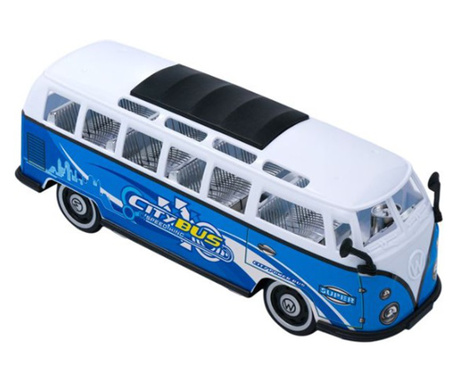 Masina de jucarie pentru baieti, autobuz citadin, cu mecanism de frictiune, 28x10x10.5 cm, pentru copii 3 ani+
