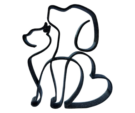 Decoratiune minimalista reprezentand iubirea animalelor de companie, 150x130x15 mm