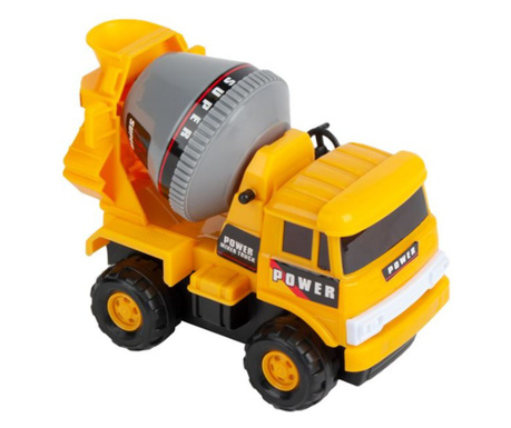 Jucarie pentru baieti, camion tip betoniera constructii, aspect realist, galben cu gri, 36 luni+
