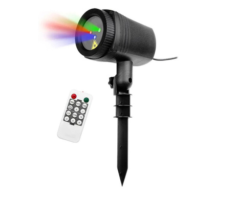 Лазерен проектор Mercaton® за Коледа, с водоустойчиво дистанционно управление и функция за таймер, червени и зелени светлини, за