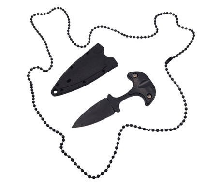 IdeallStore тактически ловен нож, Tiny Spike, 75 см, черен, включена верижна обвивка