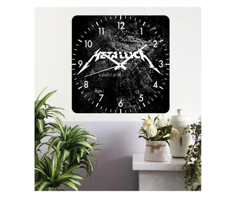 Ceas de perete, Metallica Silver, 30x30, patrat