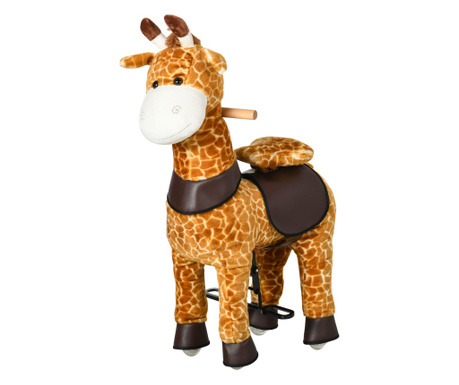 Balansoar pentru copii, design girafa cu roti pentru 3-6 ani