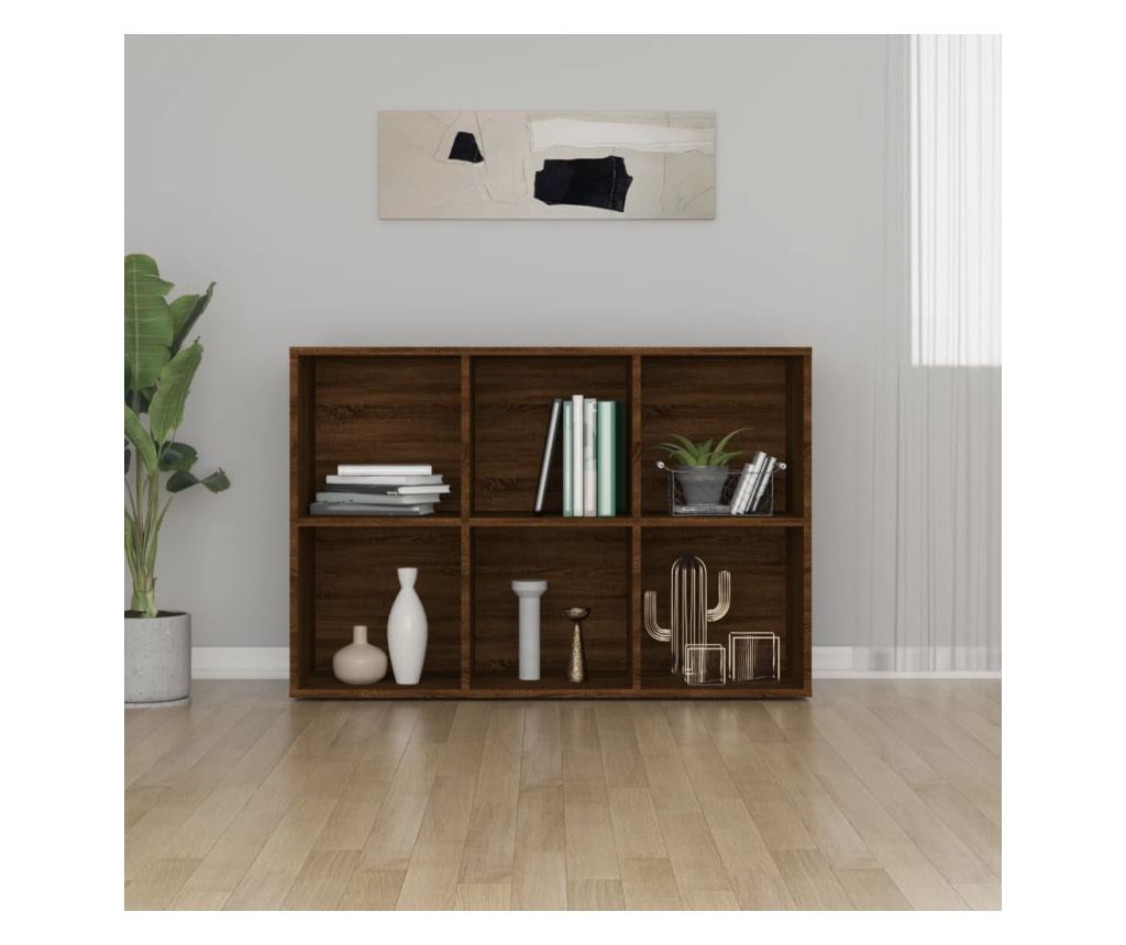 Βιβλιοθήκη/Μπουφές, καφέ δρυς, 66x30x98 εκ., επεξεργασμένη ξυλεία - 8