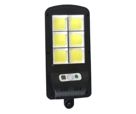 Lampa Stradala Solara cu Telecomanda LED, 2200 mAH, Protectie IP65, Iluminare 12 h, Material ABS, 1500 lm, 10 W, Negru