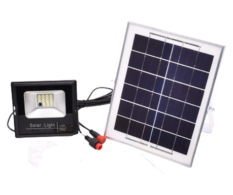 Proiector Solar, LED, Putere 10W, Lumina Alba, Cablu Lung, 22 LED-uri, Negru