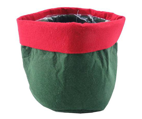 Suport textil pentru ghiveci, verde/rosu