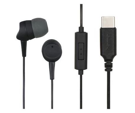Hama Sea Headset Vezetékes Hallójárati Hívás/zene USB C-típus Fekete, Szürke