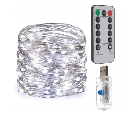 Коледна лампа Mercaton® с дистанционно управление и таймер, 300 светодиода, USB захранване, 8 режима на осветление, устойчивост