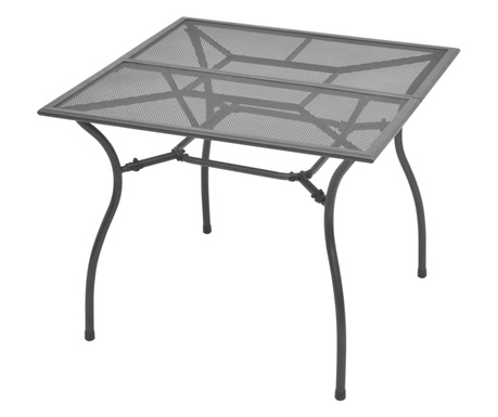 5-részes antracit acél kerti étkezőszett összecsukható székkel