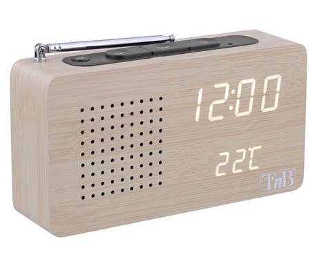 TNB JOY fa borítású LED kijelzős FM rádiós ébresztőóra (TNB112182)