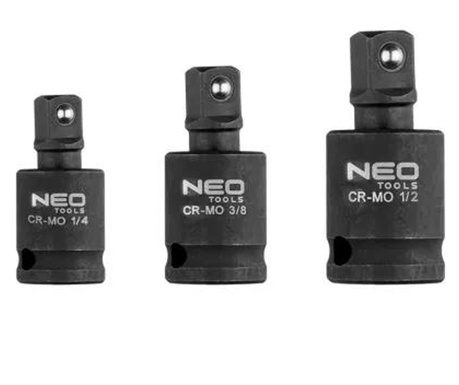 NEO Tools Csuklós toldó készlet ütvecsavarozókhoz 1/4", 3/8",1/2" (10-256)