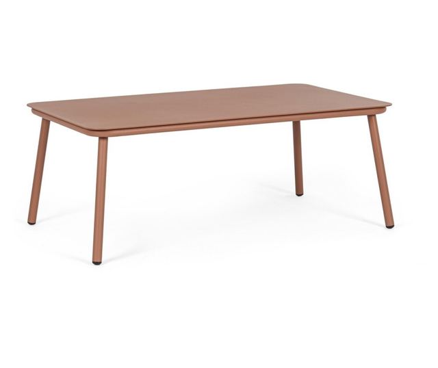 Stolik kawowy Spike, aluminium, stal, ceglasta czerwień, 104x61x40,5 cm