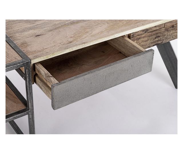 Stolik kawowy Manchester z drewna i stali 118x70x45 cm