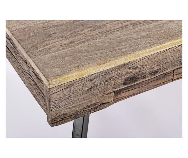 Stolik kawowy Manchester z drewna i stali 118x70x45 cm