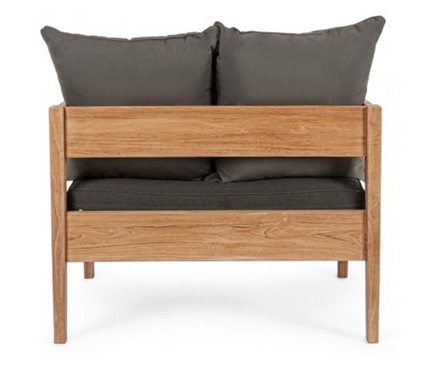 Fotel barna faszürke textil Kobo 90x90x79 cm
