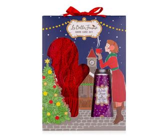 Set Craciun Hand Care cu Lotiune pentru ingrijirea mainilor 60ml si o pereche de manusi tricotate