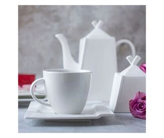 Serviciu servire ceai sau cafea, 29 piese, 12 persoane, portelan, AMBITION Kubiko