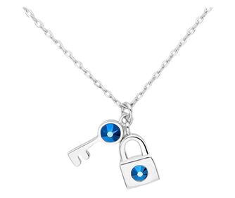 Colier cu lantisor din argint, Blue Lock and Key
