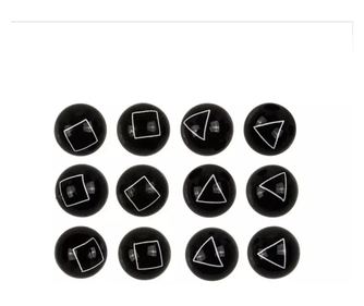 Set 12 bile de sticla pentru joc de indemanare, negru, Gonga® Negru