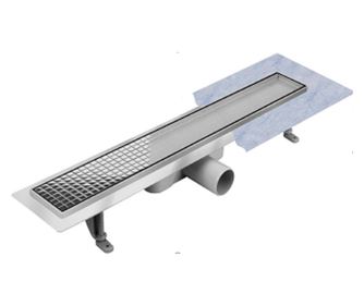 Techman DUO Σχάρα Δαπέδου, Μήκος 70 cm, Αναστρέψιμη, Επενδύσιμη με Πλακάκι, Δίσκος από Ανοξείδωτο Ατσάλι AISI304