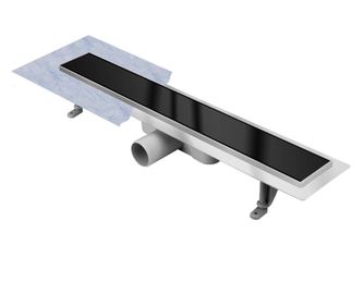 Techman Μαύρο Γυάλινο Σιφόνι Ντους RTBG8, 80 εκ.